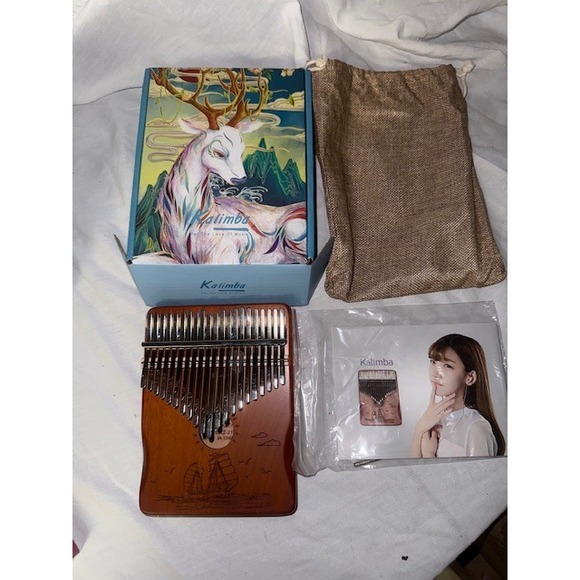 Kalimba 21 Key Thumb Piano Mahogany Wood Musical Instrument with Accessories - Picture 1 of 7